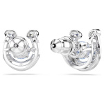 Symbolica stud earrings Round cut, Pavé, Horse shoe, Blue, Rhodium plated